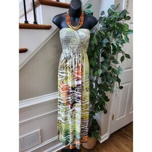 Chesley Women's Multicolor Polyrayon Off The Shoulder Casual Long Maxi Dress S